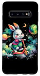 Coque pour Galaxy S10 Bunny Riding Trottinette électrique Motif lapin
