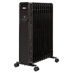 Zanussi 2300W Oil Filled Radiator 11 Fin Portable Electric Heater & Remote Control, Black, Display & 24 Hour Timer, Adjustable Thermostat, 3 Heat Settings, Safety Cut-off, 20 m sq Room Size ZOFR5005B