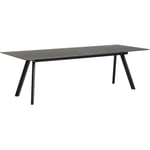 CPH 30 Table Extendable 250-450 cm, Black Water-based Lacquered Oak/Black Linoleum, Sort