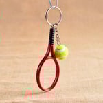 Tennis racket och boll nyckelring prydnadssak