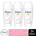 Dove AntiPerspirant Roll On up to 48 Hours of Sweat & Odour Protection 50ml, 3pk
