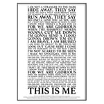 This is Me (The Greatest Showman) Song Lyrics Official Licensed Print Poster (Unframed) (A4 (29.7cm x 21cm), Black)
