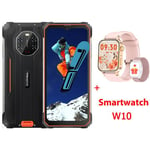 Blackview BV8800 Téléphone Portable Incassable 6.58" FHD+90Hz 8380mAh 8Go+128Go Orange avec Smartwatch Blackview W10(Rose)