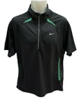 New NIKE + Mens RUNNING Fit Dry  Short Sleeved Reflective Top Black Green L