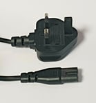 IEC C7 Figure 8 to UK Mains 3 Pin Power Lead Cable for Printer Laptop LED TV 1M