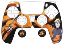 Konix Naruto Shippuden Coque de Protection pour Manette DualSense PS5 - Silicone - Appuie-Pouces - Motif Kurama/Kyûbi et Naruto - Noir