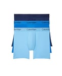 Calvin Klein Men's Big & Tall Underwear Micro Stretch Big&Tall 3-Pack Boxer Brief, New Navy, Artesian Blue, Blue Paradise, XXL Big