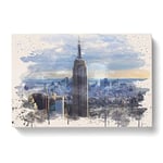 Empire State Building New York City Skyline (4) Canvas Print for Living Room Bedroom Home Office Décor, Wall Art Picture Ready to Hang, 30 x 20 Inch (76 x 50 cm)