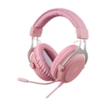 Deltaco PH85 Stereo gaming headset, rosa