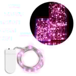 1m Mini LED Ljusslinga Batteridriven Rosa rosa