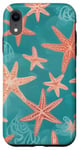 Coque pour iPhone XR Coquillages d'étoiles de mer de corail et vagues - Beau design