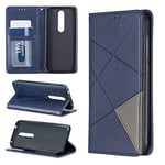 Phone case Rhombus Texture Horizontal Flip Magnetic Leather Case with Holder & Card Slots & Wallet For Nokia 4.2(Grey) phone cover protective film (Color : Blue)