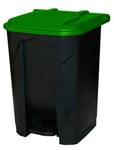 50L Plastic Pedal Waste Bin Rubbish Green Lid Recycling Home Garden M8