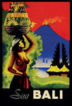 Schatzmix See Bali Plaque Murale en métal Motif Femme avec Corbeille à Fruits Multicolore 20 x 30 cm