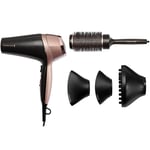 Remington Curl & Straight Confidence Hairdryer with Diffuser Curling Nozzle-Grey