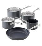 Stellar 6000 Hard Anodised 5 Piece Pan Set Saucepans Frying Pan Induction Safe