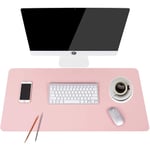 INTVN Office Laptop Desk Pad Multifunctional Mouse Mat Waterproof Desk Pad Leather Large Desk Wrting Mat Mouse Pad for Office/Home single 600 * 300mm (Pink)