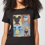 Disney Mickey Mouse Donald Duck Mickey Mouse Pluto Goofy Tiles Women's T-Shirt - Black - XXL