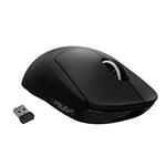 Logitech G PRO X SUPERLIGHT Wireless Gaming Mouse, made for esports HERO 25K Sensor, Ultra Lightweight 63g, Programmable Buttons, Up to 70h Battery Life, ZERO-ADDITIVE PTFE FEET, PC/Mac - Black
