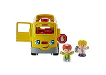Fisher-Price Little People Bus Asseyez-Vous avec Moi Voiture Jouet avec lumières et Sons et 2 Figures, pour bébé +1 an, Version espagnole (FKX01)