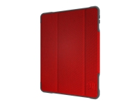 STM dux Plus Duo - Flipomslag för surfplatta - polykarbonat, termoplastisk polyuretan (TPU) - röd - för Apple 10.2-tums iPad (7. generation)