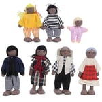 Träfamiljdockor, Miniatyrfigurer, Leksakssats, Dekorationer, Utbildande Dockhustillbehör (FMY) 4