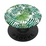 PopSockets Green Tropical Leaf Hawaiian Cell Phone Pop Out Button White PopSockets PopGrip: Swappable Grip for Phones & Tablets