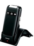 Funker E150 Max Help Noir, Téléphone pour Seniors, Plus Facile, Aide Intelligente, Télécommande, Grand Écran XXL, Clavier Parlant, Bouton SOS, Batterie 1000 mAh, Noir