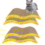 Kattklösbräda, Kartong Vändbar Kattklösare Stor Bred Modern Soffa Säng med Kattmynta (4-pack)