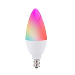 HUAGE E12/E14 5W Tuya Zigbee 3.0 Smart Candle Bulb RGBCW,Colour Dimmable Light,LED Voice Control Compatible with Alexa Google Home,for Home Decoration Bar Party KTV Stage Effect Lights