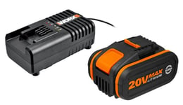 Worx 20V Batteri 4Ah Med Lader