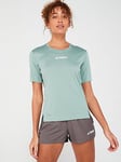 adidas Terrex Womens Mountain T-shirt - Grey, Green, Size S, Women