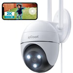 ieGeek Camera Surveillance 2,4/5GHz WiFi Exterieure (2K Upgrade), Pan 355°/Tilt 120°, Vision Nocturne Couleur, Détection Humaine, Audio