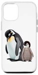 Coque pour iPhone 14 conception drôle de taille de pingouin pour les petites