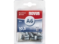 Novus 106440900 Blindnittemøtrik (Ø x L) 9 mm x 15 mm M6 Aluminium Aluminium 10 stk