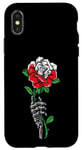 Coque pour iPhone X/XS Rose de Gibraltar avec racines squelettes du drapeau de Gibraltar