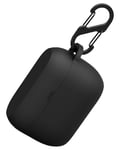 Naomo Silicone Case for Jabra Elite 65t/Jabra Elite Active 65t, Soft and Flexible, Scratch/Shock Resistant Silicone Cover with Carabiner for Jabra Elite 65t Headphones (Black)