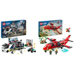 LEGO City Le Laboratoire de Police Scientifique Mobile, Cadeau pour Garçons et Filles Dès 7 Ans & City L’Avion de Sauvetage des Pompiers, Jouet de Construction avec 3 Minifigurines de Pilote