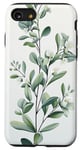 iPhone SE (2020) / 7 / 8 Leaves Botanical Plant Line Art Sage Green Wildflower Floral Case