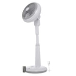 Iris Ohyama Woozoo, Ventilateur sur Pied, 49?, Blanc, 10 Vitesses, Télécommande, Moteur DC, Silencieux 25 dB Mode Nuit, Oscillation Multidirectionnelle, Minuterie 8h, Puissant, STF-DC15T