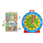 Melissa & Doug My First Wooden Daily Wooden Magnetic Calendar| 3+ | Gift for Boy or Girl & Premier Stationery Clever Kidz Magnetic Clever Clock as Mentioned H2754992