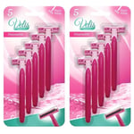 10 x TRIPLE BLADE DISPOSABLE LADIES WET SHAVE RAZORS BODY HAIR REMOVAL