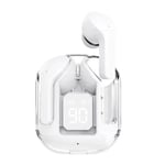 Nouveau Mini casque Bluetooth sans fil transparent Affichage numérique Réduction du bruit ENC True Wireless Sports Music multicolore surp-white