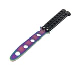 Tränings balisong / Butterfly svart / anodiserat blad multifärg