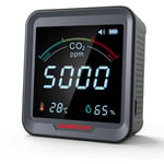 Capteur CO2 Durficst Detecteur CO2, Appareils Portables Mesurant Qualité Air Intérieur Pouvant Détecter la Température et l'Humidité Ambiantes,