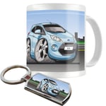 Koolart Ultimate Cartoon Ford KA White Coffee Mug and Keyring Gift Set.