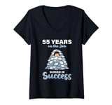 Womens 55 Years on the Job Buried in Success 55th Work Anniversary V-Neck T-Shirt