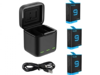 Telesin 3-slot charger box for GoPro Hero 9 / Hero 10 + 3 batteries (GP-BNC-902)