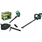 Bosch 06008B1071 Electric Leaf Blower and Vacuum UniversalGardenTidy 3000 (3000 W, collection bag 50 l) & rimmer AHS 50–20 LI (1 battery, 18 volt system, stroke length: 20 mm, in carton packaging)