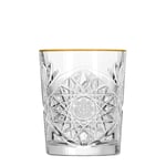 Aunt Hobbit Hobstar - 35,5cl - Klassiskt Hobstarglas med guldkant - Latteglas, Whiskeyglas, drinkglas, libbey - 6-pack